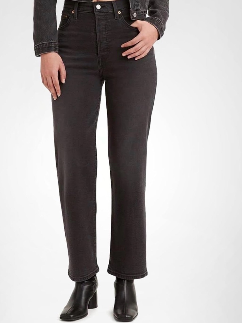 Levi's Ribcage Straight Ankle Jeans in  Black Rinse, NWOT